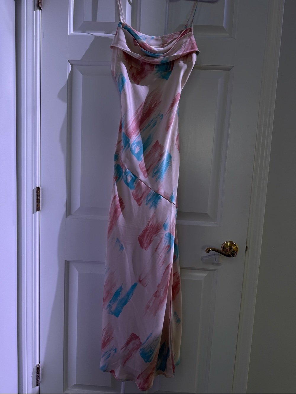 The Vintage Shop Pastel Brushstroke Cowl Slip Dress